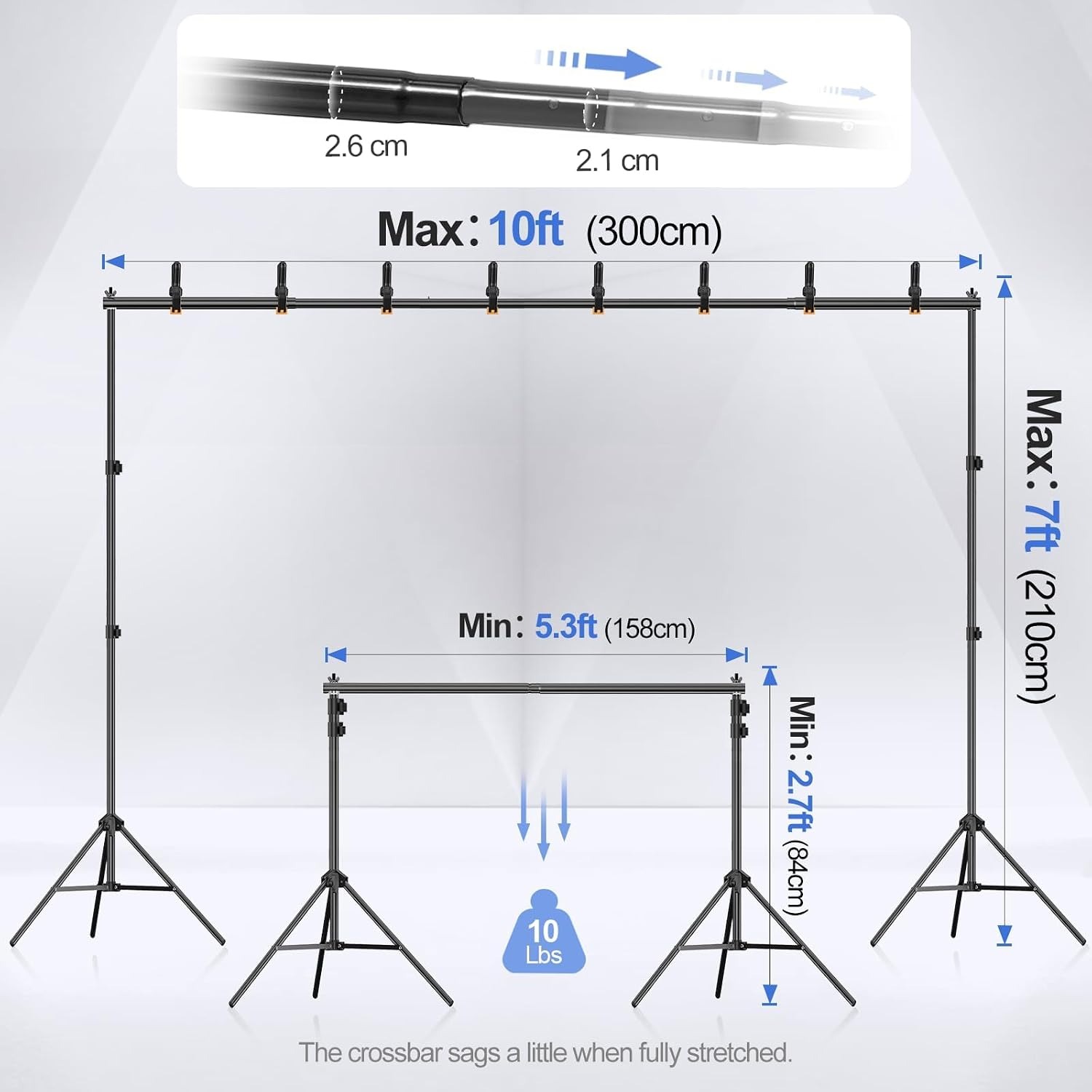 Adjustable Backdrop Stand Kit, detail view