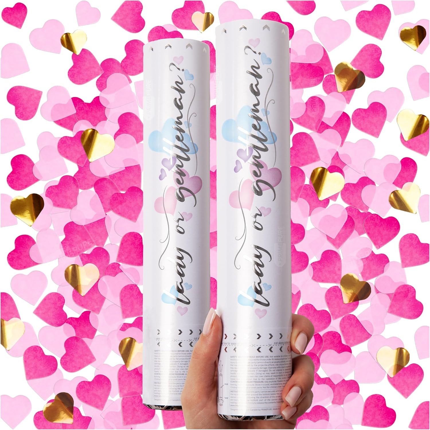 Gold Star Confetti Cannons 2 Pack, detail view